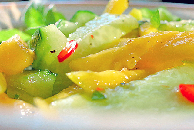 Schnelle Bord Rezepte Mango Gurken Salat
